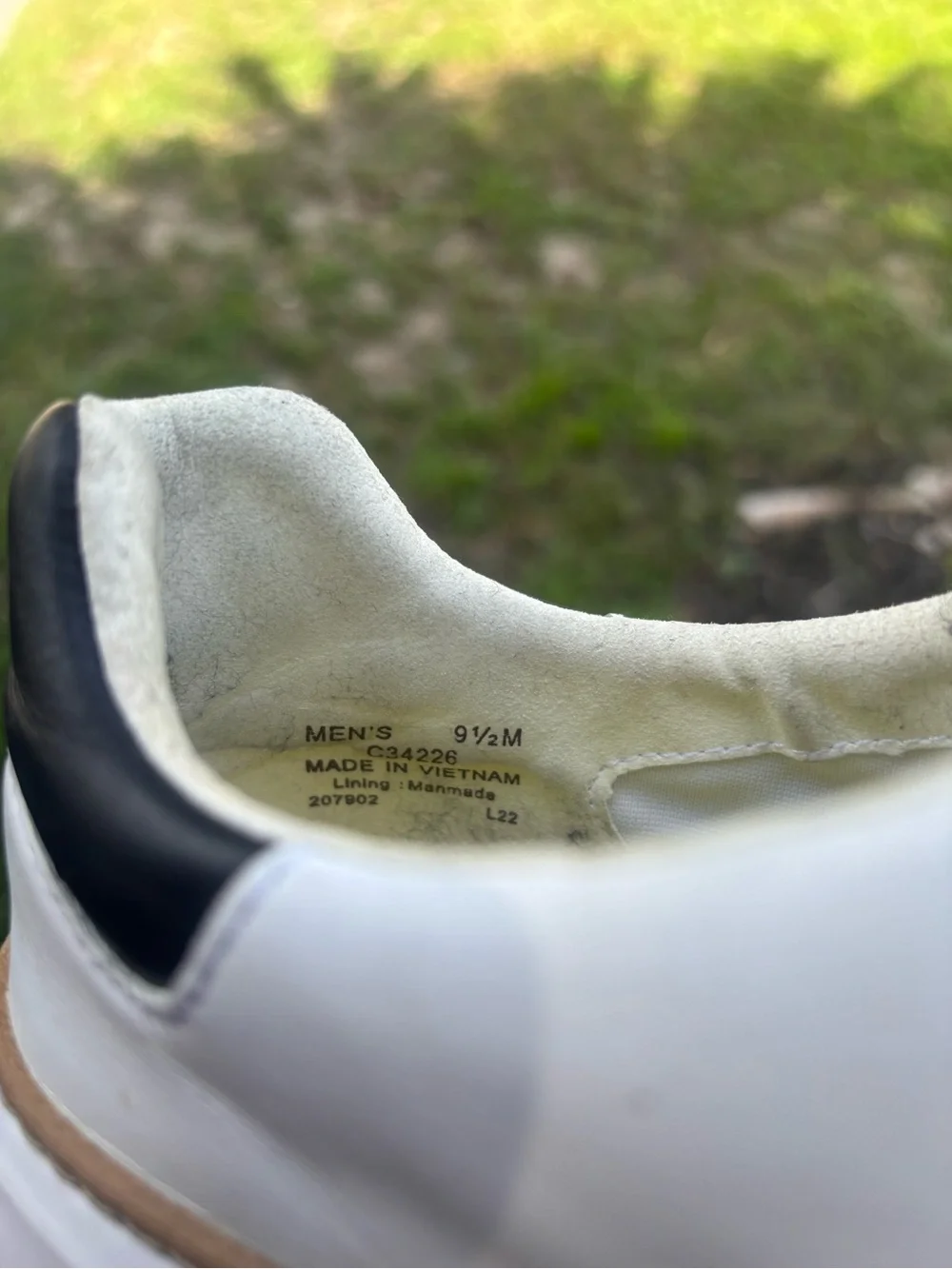 Cole Haan White Leather Men’s Sneakers with Black Collar